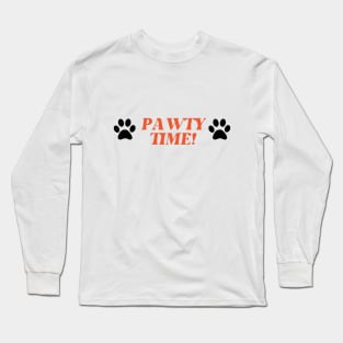 PAWTY TIME Pet Birthday Party tshirt decor Long Sleeve T-Shirt